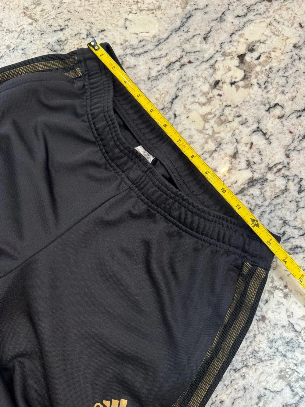 Adidas Black Gold 3 Stripe Track Pants Medium Ankle Zip